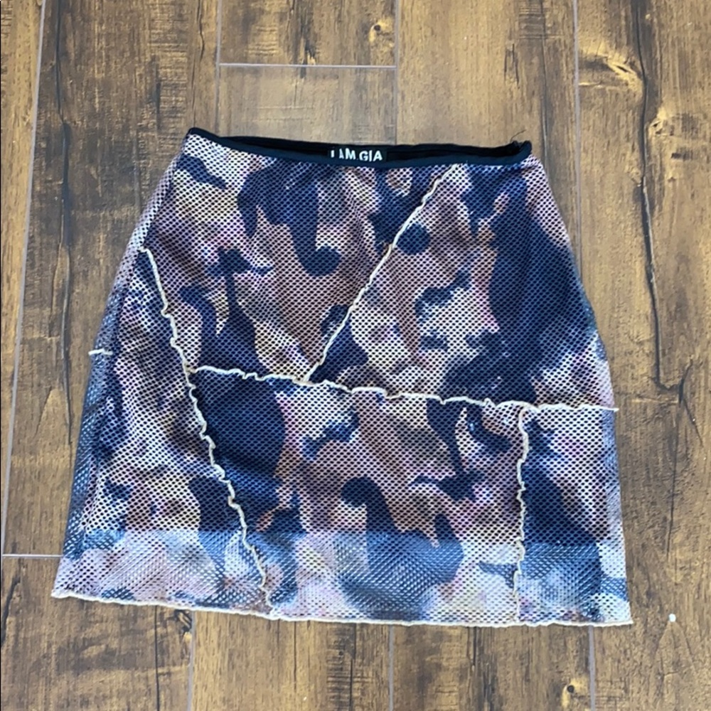 I AM GIA mesh camo skirt Size S